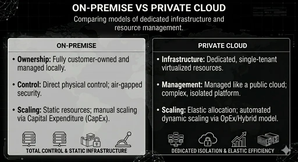 on premise vs cloud private beam data